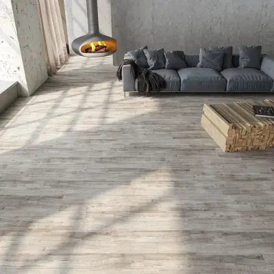 Die Teppichfliese Cara-MO von INFLOOR-GIRLOON überzeugt durch ein ruhiges, modernes Design mit klarer Holz-Struktur.