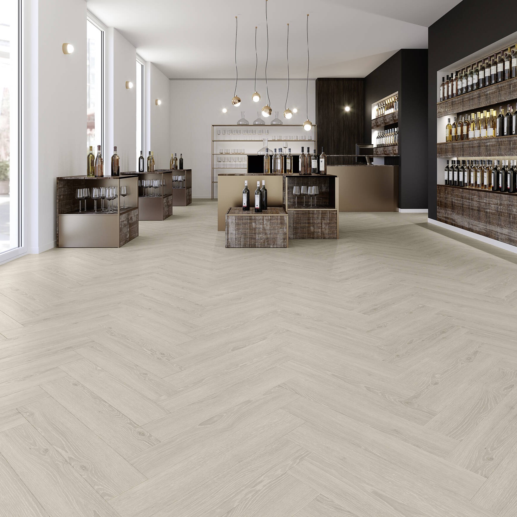 Durch das spezielle Plankenformat lassen sich unterschiedliche Verlegemuster realisieren