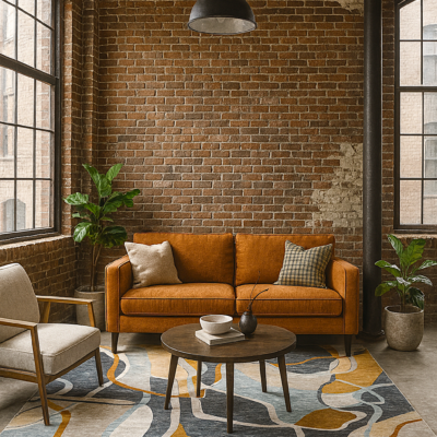 Moderner Designteppich mit Linien-Struktur