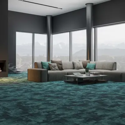 Teppichfliesen 50 × 50 cm mit liftBAC selbsthaftend aus 100% Polyamid Schlinge